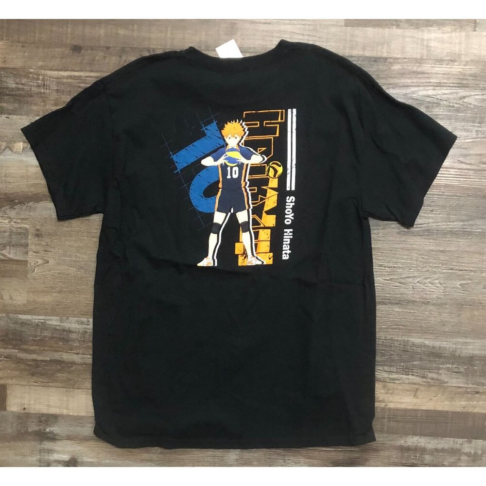 Shy Hinata Haikyu Anime Adult Large Black Double Sided T Shirt New with Tags